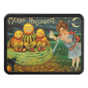 Young Witch's Brew: Pumpkin Men on Magick Altar Trailer Hitch Cover