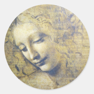 young woman 2 classic round sticker