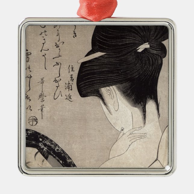 Young woman applying make-up, c.1795-96 metal ornament (Front)
