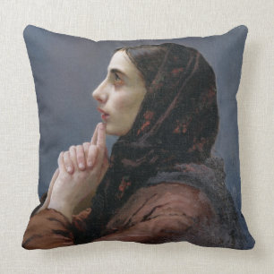 Young Woman at Prayer, 1879 (oil on canvas) Throw Pillow