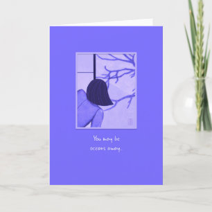 Young Woman at Shoji Screen Oceans Away Card
