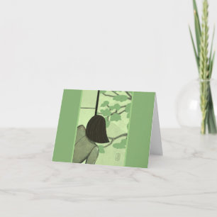 Young Woman at Shoji Screen SUMMER Blank Note  Card