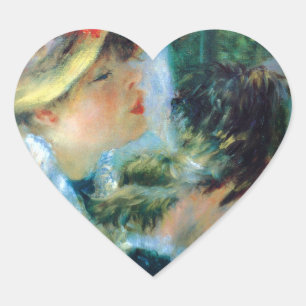 Young Woman at the Boating Party Heart Sticker