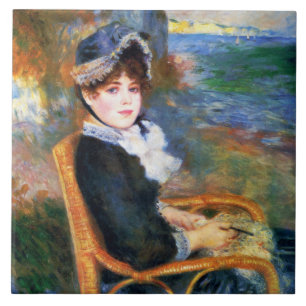 Young Woman by the Seashore (by Renoir) Tile