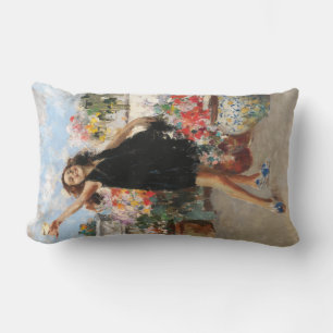 Young Woman Celebrating Victory (Vincenzo Irolli) Lumbar Pillow
