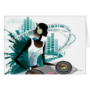 Young woman Dj Using Turntable in Nightclub