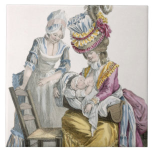 Young Woman in a Dress 'a la Levite' Breastfeeding Tile