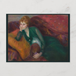 Young Woman in Green, William James Glackens Postcard