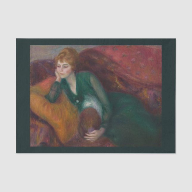 Young Woman in Green, William James Glackens  Tissue Paper (Front)