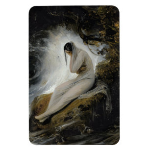 Young Woman in Mourning (by Horace Vernet) Magnet