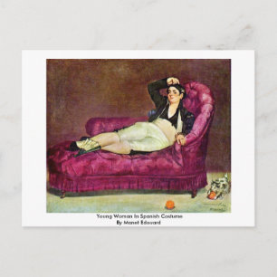 Young Woman In Spanish Costume By Manet Edouard Postcard