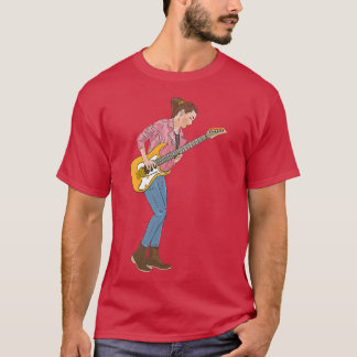 Young woman passionate about playing electric guit T-Shirt