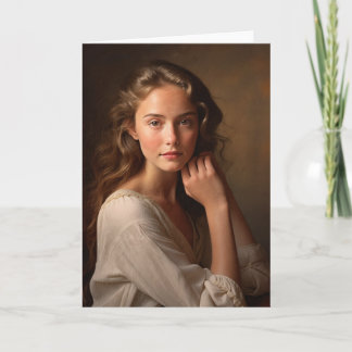 Young woman portrait. card