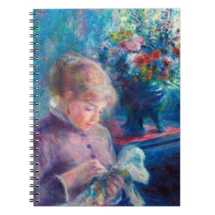 Young Woman Sewing by Pierre-Auguste Renoir Notebook
