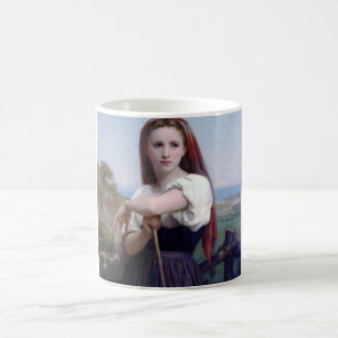 Young Woman Shepherdess, Bouguereau Coffee Mug