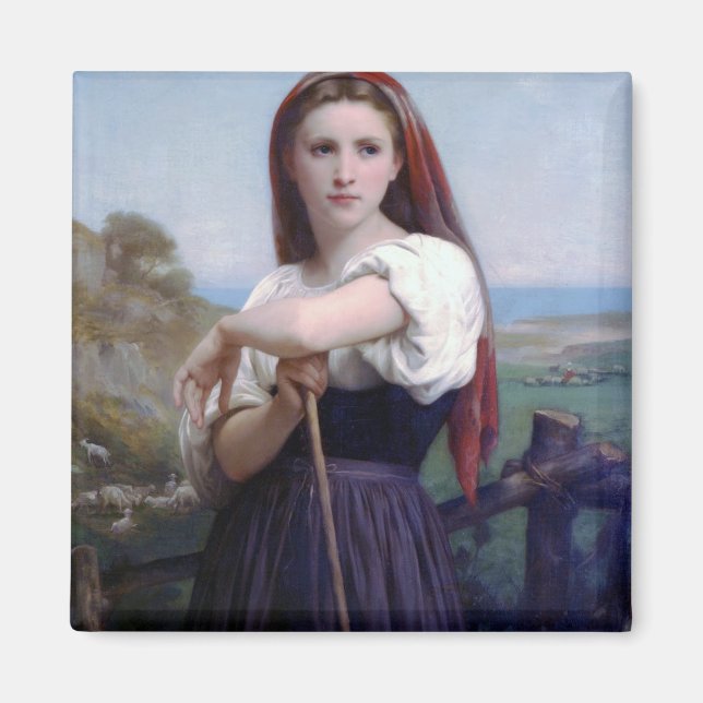 Young Woman Shepherdess, Bouguereau Magnet (Front)