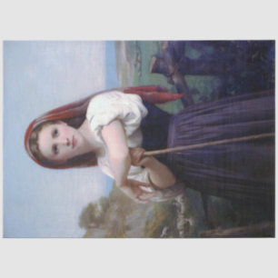 Young Woman Shepherdess, Bouguereau Tissue Paper