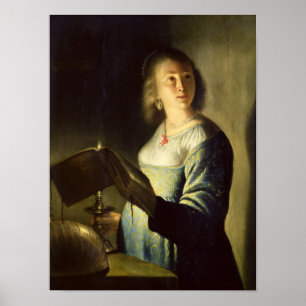 Young Woman with a Candle Poster