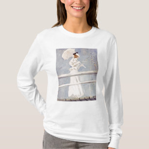 Young Woman with a Parasol on a Jetty T-Shirt
