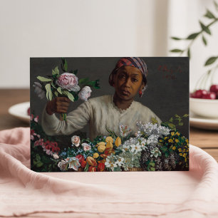 Young Woman with Peonies   Frédéric Bazille Card