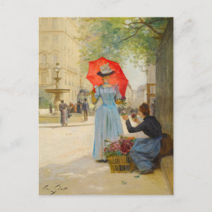 Young Woman with Umbrella Victor Gabriel Gilbert Postcard