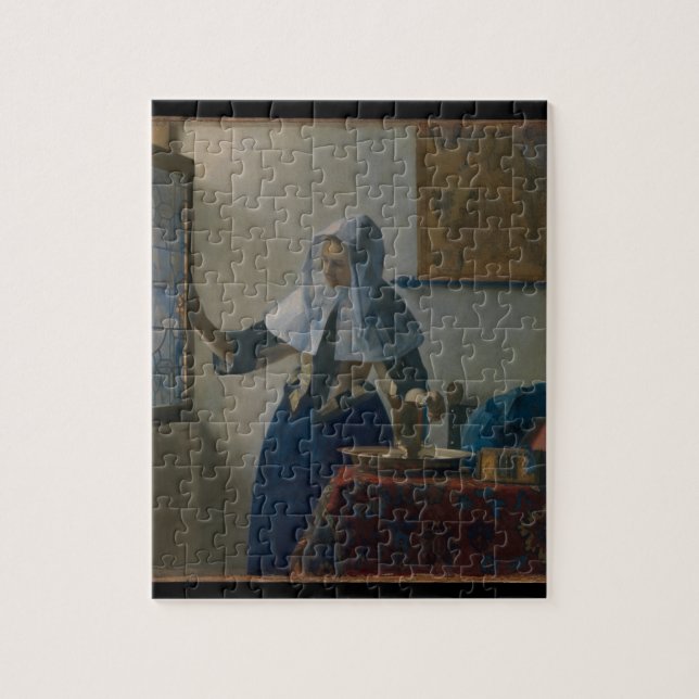 Young Woman With Water Pitcher Vermeer Art Puzzle (Vertical)