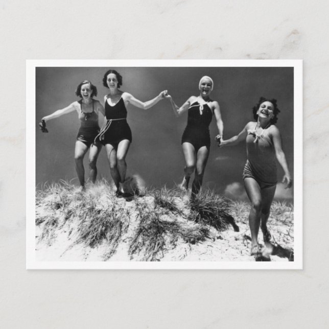 Young Women Sand Dune Photography 1935 Postcard (Front)