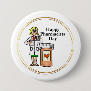 Younger Female Pharmacist Button