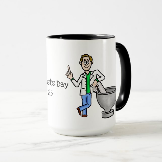 Younger Male Pharmacist Day Mug (Front Right)