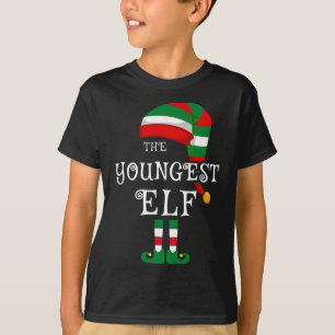 Youngest Elf Family Christmas Matching Pyjamas Xma T-Shirt