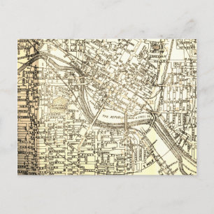 Youngstown, OH Vintage Map Postcard