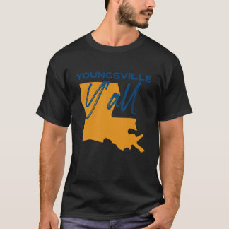 Youngsville Louisiana Y'all LA Pride State Map Cut T-Shirt