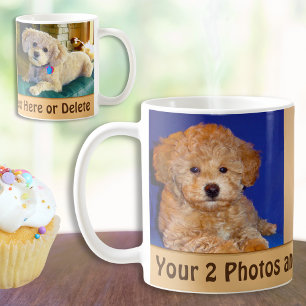 Your 2 Photos and Text Personalized Coffee Mugs