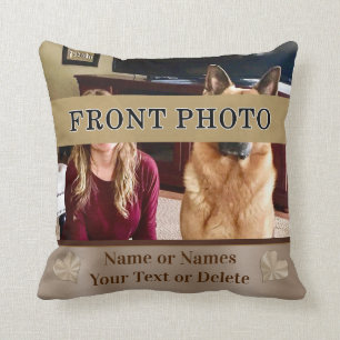 Your 2 Photos and Text Personalized Photo Pillows
