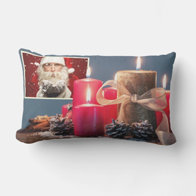 YOUR 2 PHOTOS custom Christmas throw pillows (Front)