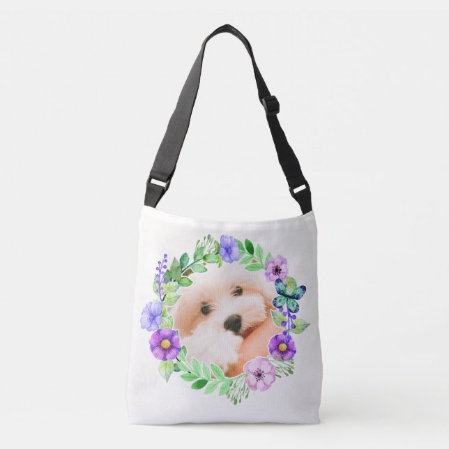 Your 2 Photos in Flower Frames custom bags (Front)