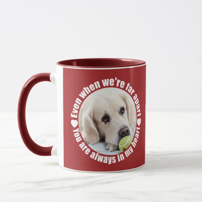 YOUR 2 PHOTOS & MONOGRAM Far Apart Love mugs (Left)