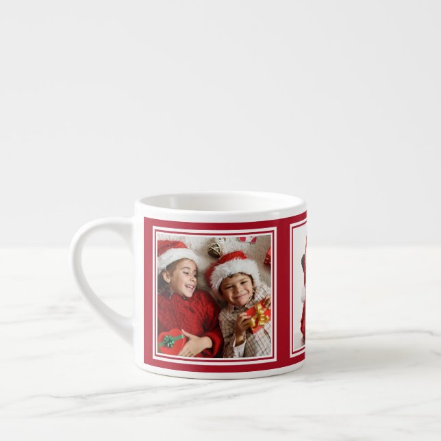 YOUR 3 PHOTOS custom espresso mug (Left)