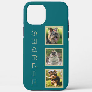 YOUR 3 PHOTOS & custom name phone cases