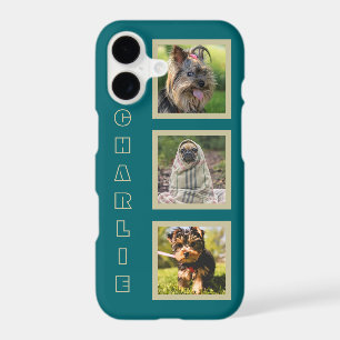 YOUR 3 PHOTOS & custom name phone cases