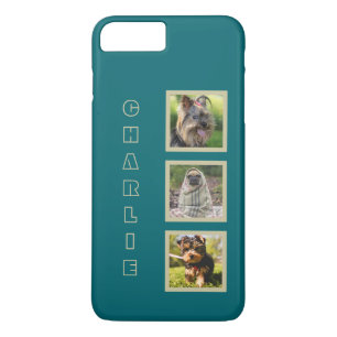 YOUR 3 PHOTOS & custom name phone cases