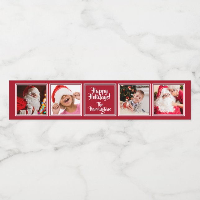 YOUR 4 photos custom text bottle labels (Single Label)