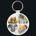 Your 4 Photos Round Keychain<br><div class="desc">Custom Individual Personalized Round Photo Keychain.</div>