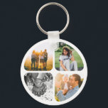 Your 4 Photos Round Keychain<br><div class="desc">Custom Individual Personalized Round Photo Keychain.</div>