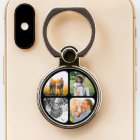Your 4 Photos Rounded Phone Ring Stand Grip