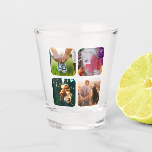 Your 4 Photos Rounded Shot Glass Template (Front)