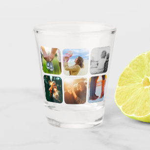 Your 6 Photos Rounded Shot Glass Template