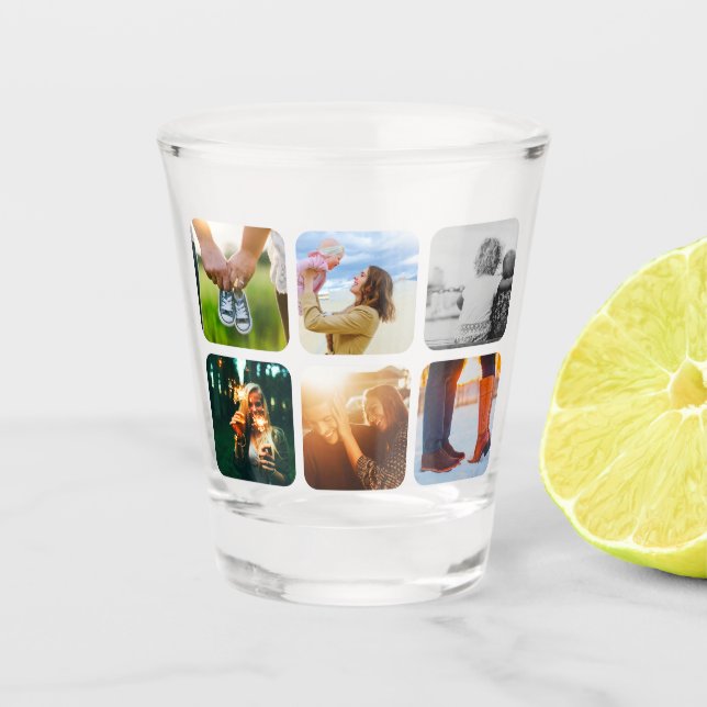 Your 6 Photos Rounded Shot Glass Template (Front)