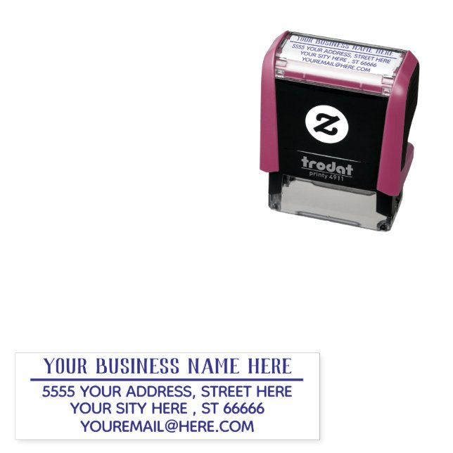 Your Address Name Email Business Stamp Example (In Situ)