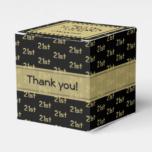 Your Age Offset Number Pattern - Gold/Black Favor Box